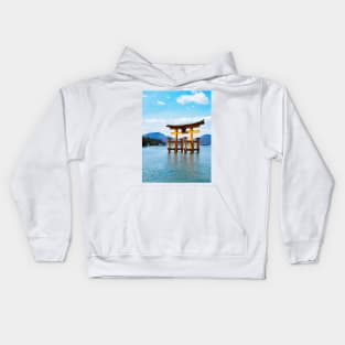 Photography - Floating tori gate Kids Hoodie